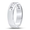 Image 3 : 1/4 CTW Mens Round Channel-set Diamond Wedding Ring 14kt White Gold - REF-57M3A