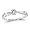Image 1 : 1/10 CTW Round Diamond Solitaire Promise Bridal Ring 10kt White Gold - REF-13X2T
