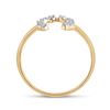 Image 3 : 1/20 CTW Round Diamond Lucky Horseshoe Ring 10kt Yellow Gold - REF-8F4M