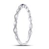 Image 3 : 0.01 CTW Round Blue Sapphire Milgrain Stackable Ring 10kt White Gold - REF-8Y4X