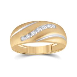 1/4 CTW Mens Round Diamond Ring 14kt Yellow Gold - REF-27M5A