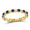 Image 1 : 1 CTW Round Blue Sapphire Diamond Eternity Ring 10kt Yellow Gold - REF-27W3F