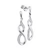 Image 1 : 1/20 CTW Round Diamond Infinity Dangle Earrings 10kt White Gold - REF-14T4K
