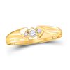 Image 1 : 1/10 CTW Round Diamond 3-stone Promise Bridal Ring 14kt Yellow Gold - REF-14H4W