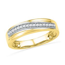 1/6 CTW Round Diamond Wedding Anniversary Ring 10kt Yellow Gold - REF-24K3R