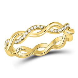 1/10 CTW Round Diamond Fashion Braided Ring 10kt Yellow Gold - REF-18X3T