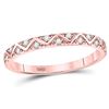 Image 1 : 1/10 CTW Round Diamond Zigzag Stackable Ring 10kt Rose Gold - REF-14Y4X