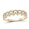 Image 1 : 1/4 CTW Round Diamond Scalloped Stackable Ring 10kt Yellow Gold - REF-21N5Y