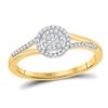 Image 1 : 1/6 CTW Round Diamond Circle Cluster Split-shank Ring 10kt Yellow Gold - REF-11F9M