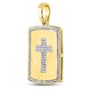 Image 2 : 1/3 CTW Mens Round Diamond Cross Dog Tag Charm Pendant 10kt Yellow Gold - REF-35Y9X