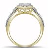 Image 2 : 3/8 CTW Round Diamond Circle Cluster Ring 10kt Yellow Gold - REF-27N5Y