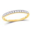 Image 1 : 1/8 CTW Round Prong-set Diamond Slender Ring 14kt Yellow Gold - REF-19A2N