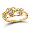 Image 1 : 0.03 CTW Round Diamond Heart Ring 10kt Yellow Gold - REF-5R9H
