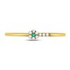 Image 2 : 1/20 CTW Round Emerald Diamond Stackable Ring 10kt Yellow Gold - REF-8N4Y