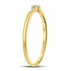 Image 3 : 1/20 CTW Round Emerald Diamond Stackable Ring 10kt Yellow Gold - REF-8N4Y