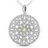 Image 1 : 1 CTW Round Diamond Mandala Circle Pendant 14kt White Gold - REF-83K9R