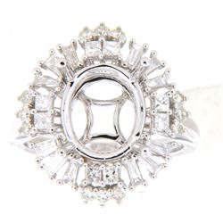 1.01 CTW Diamond Semi Mount Ring 14K White Gold - REF-124Y2X