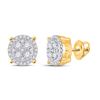 Image 1 : 1/2 CTW Round Diamond Cluster Earrings 10kt Yellow Gold - REF-31F8M