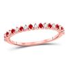 Image 1 : 1/4 CTW Round Ruby Diamond Stackable Ring 10kt Rose Gold - REF-11K9R