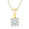 Image 1 : 1/12 CTW Round Diamond Cluster Pendant 10kt Yellow Gold - REF-7W8F