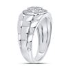 Image 3 : 1/5 CTW Mens Round Diamond Circle Cluster Ring 10kt White Gold - REF-33R3H