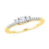 Image 1 : 1/4 CTW Round Diamond 3-stone Bridal Wedding Engagement Ring 10kt Yellow Gold - REF-21R5H