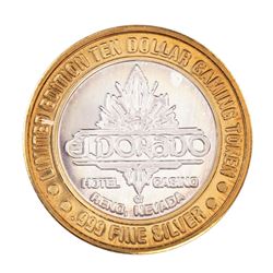 .999 Silver Eldorado Hotel and Casino $10 Casino Gaming Token Limited Edition