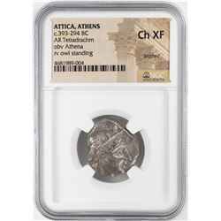 393-294 BC Attica Athens AR Tetradrachm Athena Owl Coin NGC CH XF