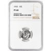 Image 1 : 1955 Proof Roosevelt Dime Coin NGC PF68