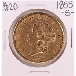 1855-S Type 1 $20 Liberty Head Double Eagle Gold Coin