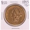 Image 1 : 1855-S Type 1 $20 Liberty Head Double Eagle Gold Coin