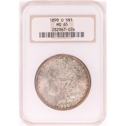 1898-O $1 Morgan Silver Dollar Coin NGC MS65 Nice Toning Old Holder