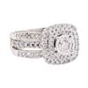 Image 1 : Platinum & 14KT White Gold 1.59 ctw Diamond Ring and Ring Guard