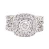 Image 2 : Platinum & 14KT White Gold 1.59 ctw Diamond Ring and Ring Guard