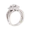 Image 4 : Platinum & 14KT White Gold 1.59 ctw Diamond Ring and Ring Guard