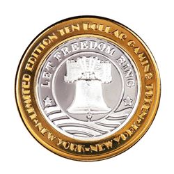 .999 Fine Silver New York New York Las Vegas, Nevada $10 Limited Edition Gaming Token