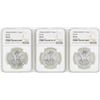 Image 1 : Lot of (3) 1983Mo 1 Onza Silver Libertad Coins NGC MS66