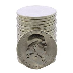 Roll of (20) Brilliant Uncirculated 1963 Franklin Half Dollar Coins