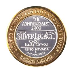 .999 Silver Silver Legacy Reno, Nevada $10 Casino Limited Edition Gaming Token