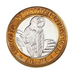 .999 Fine Silver Atlantis Casino & Resort Reno, NV $10 Limited Edition Gaming Token