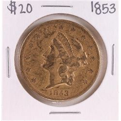 1853 Type 1 $20 Liberty Head Double Eagle Gold Coin