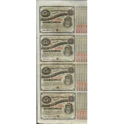 Uncut Sheet of (4) State of Louisiana Baby Bond Obsolete Notes