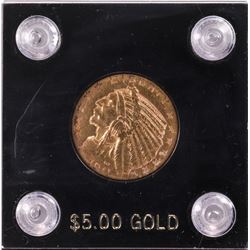 1911 $5 Indian Head Half Eagle Gold Coin