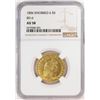 Image 1 : 1806 $5 Capped Bust Half Eagle Gold Coin NGC AU58 Knobbed 6 BD-6