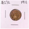 Image 1 : 1911 $2 1/2 Indian Head Quarter Eagle Gold Coin