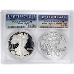 1986-S & 2016-W $1 Proof American Silver Eagle Coin Set PCGS PR69DCAM