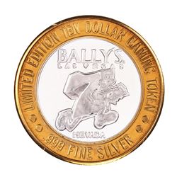 .999 Silver Ballys Las Vegas, Nevada $10 Casino Limited Edition Gaming Token