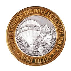 .999 Silver Reno Hilton Nevada $10 Casino Limited Edition Gaming Token