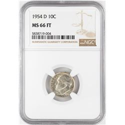 1954-D Roosevelt Dime Coin NGC MS66FT
