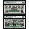 Image 1 : Matching Low Serial 1872 $20 & $50 South Carolina Obsolete Notes PMG Gem Unc. 66EPQ